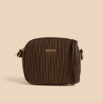 Textured Crossbody Bag with Adjustable Strap and Zip Closure