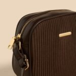 Textured Crossbody Bag with Adjustable Strap and Zip Closure